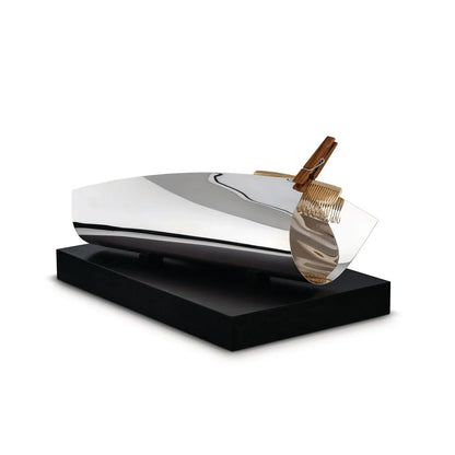 Alessi — SD01 | Vase Dalí, Multiples aus Silber und Olivenholz
