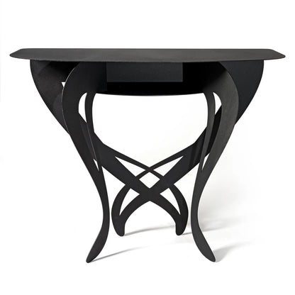 Arti & Mestieri Consolle di design Frida con effetto trompe l'oeil e gambe decorative, Made in Italy