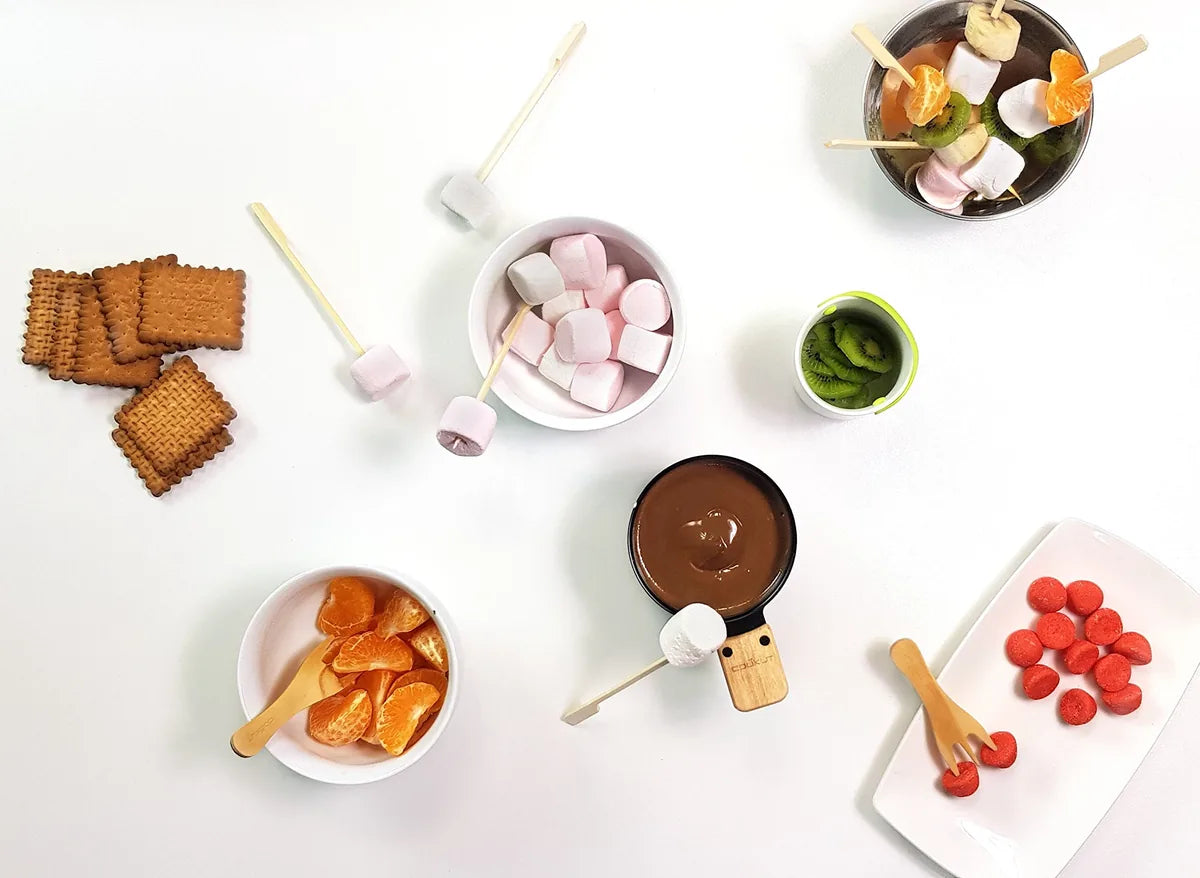 Cookut Lumi Choco fonduta cioccolato alla candela con forchette legno - confezione da 2