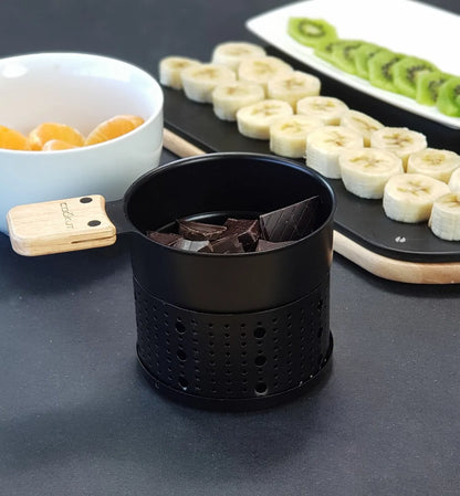 Cookut Lumi Choco fonduta cioccolato alla candela con forchette legno - confezione da 2