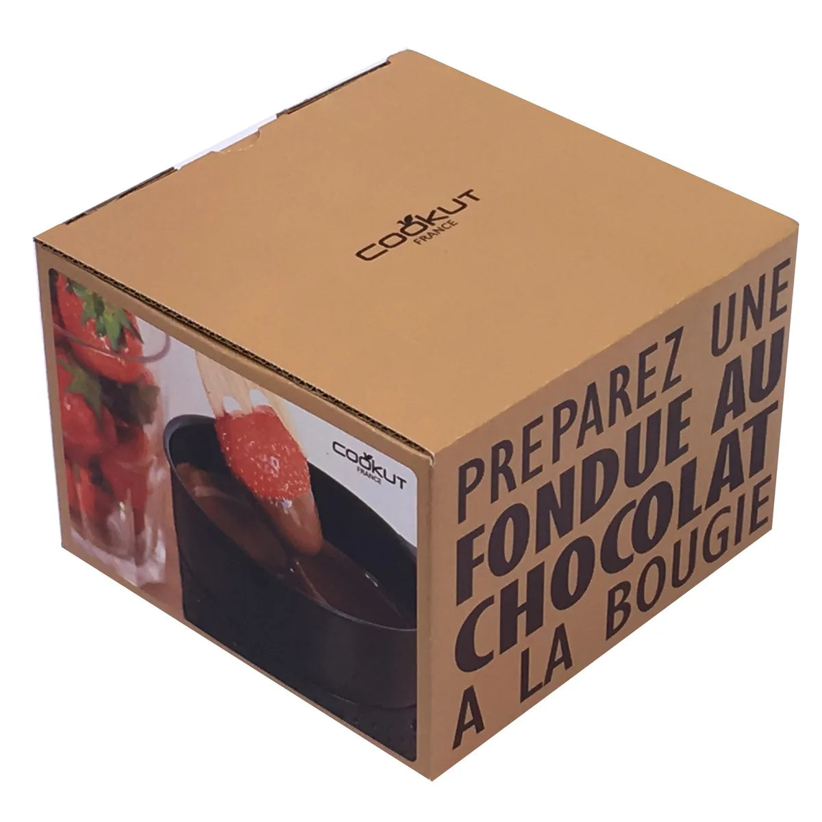 Cookut Lumi Choco fonduta cioccolato alla candela con forchette legno - confezione da 2