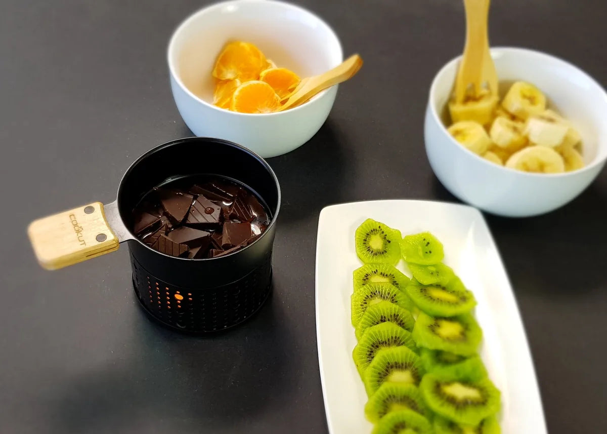 Cookut Lumi Choco fonduta cioccolato alla candela con forchette legno - confezione da 2