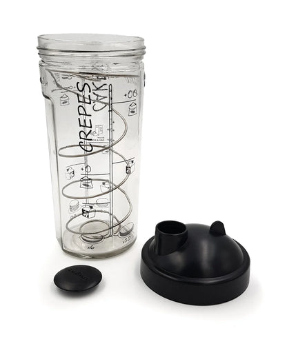 Cookut Shaker Miam per pastella pancake in vetro trasparente con spirale acciaio inox