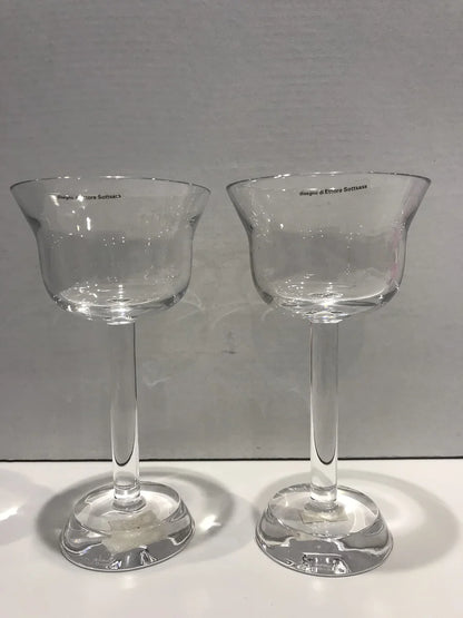 Arnolfo di Cambio coppia bicchieri cristallo acqua liquore design Ettore Sottsass