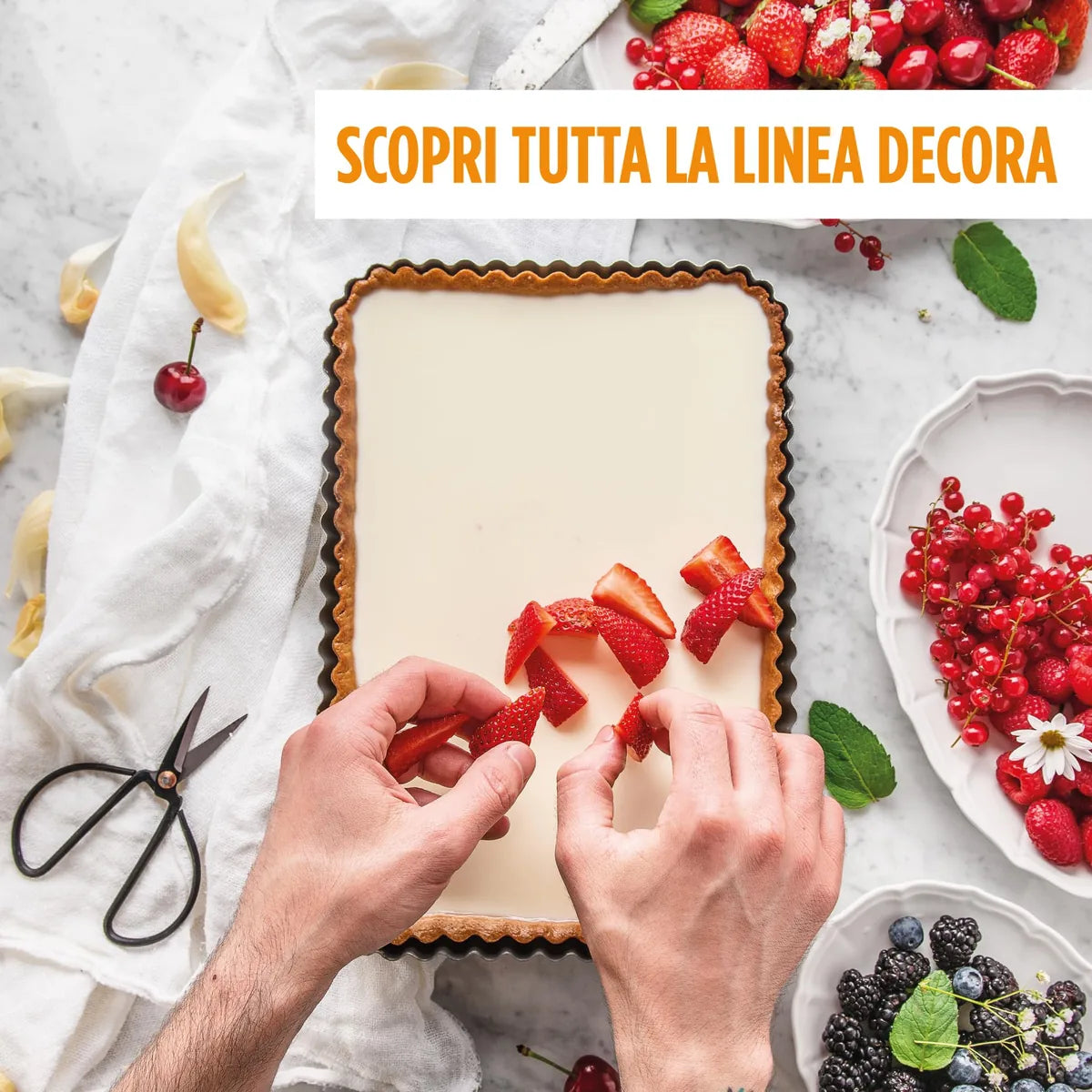 Decora stampo crostata rotondo fondo mobile Ø28 cm acciaio antiaderente