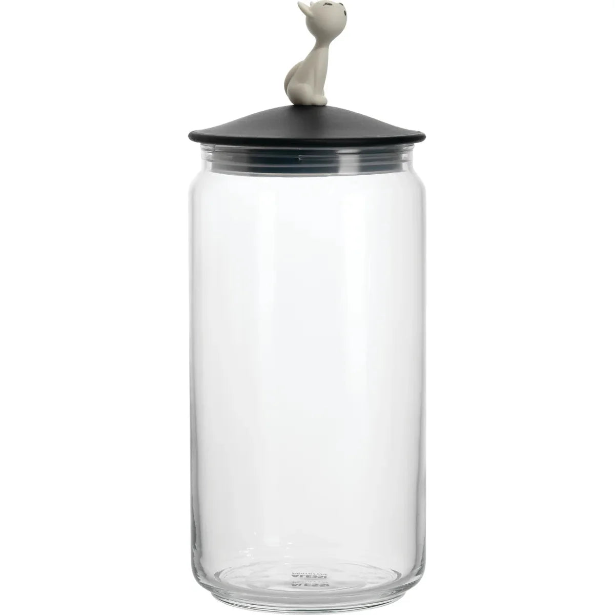 Alessi — MiòJar AMMI22 B | Contenedor para gatos de vidrio y resina negra