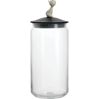 Alessi — MiòJar AMMI22 B | Contenedor para gatos de vidrio y resina negra