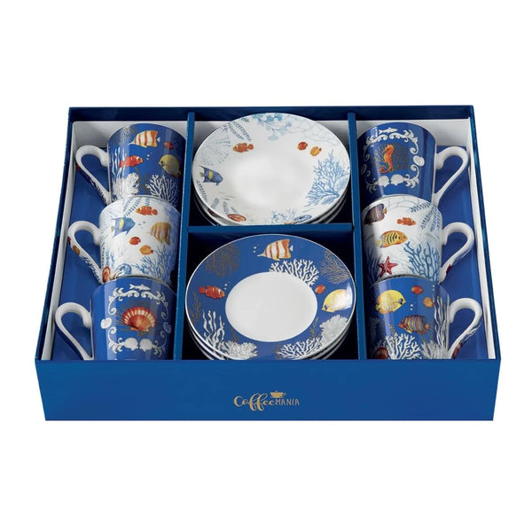Easy Life — Set van 6 Kopjes | Porseleinen Koffiekopjes — Easy Life