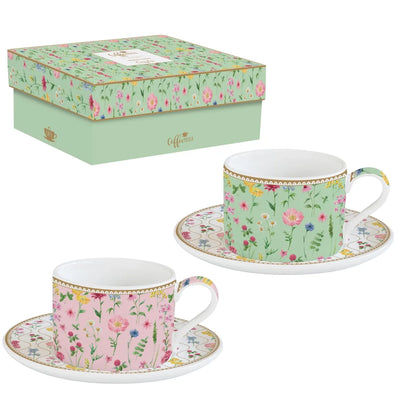 Easy Life Set 2 tazze caffè Coffee Mania porcellana multicolore 24 cl