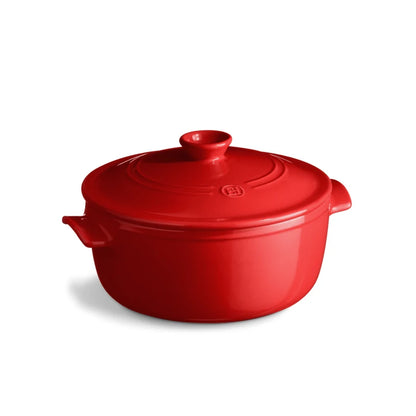 Emile Henry — Runde Cocotte 4L Rot | Keramiktopf