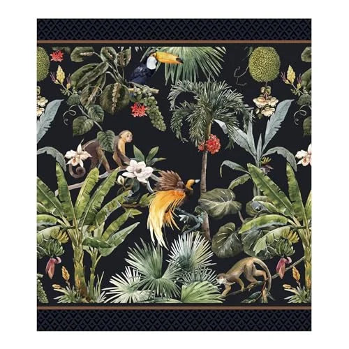 Stilmobili Plaid morbido velluto Jungle 150x180 cm bianco verde rosso made in italy