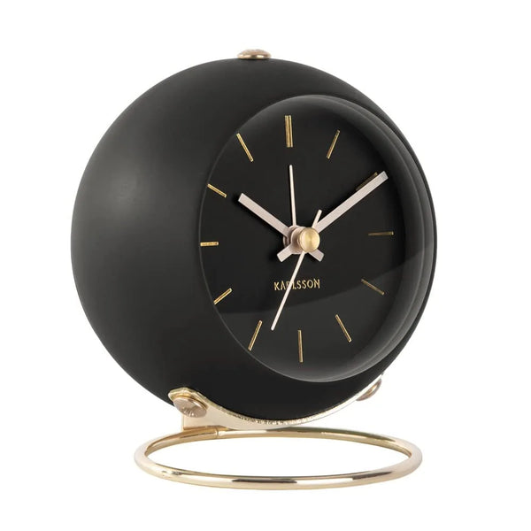 Karlsson — Clock Globe | Zwarte wekker — Karlsson
