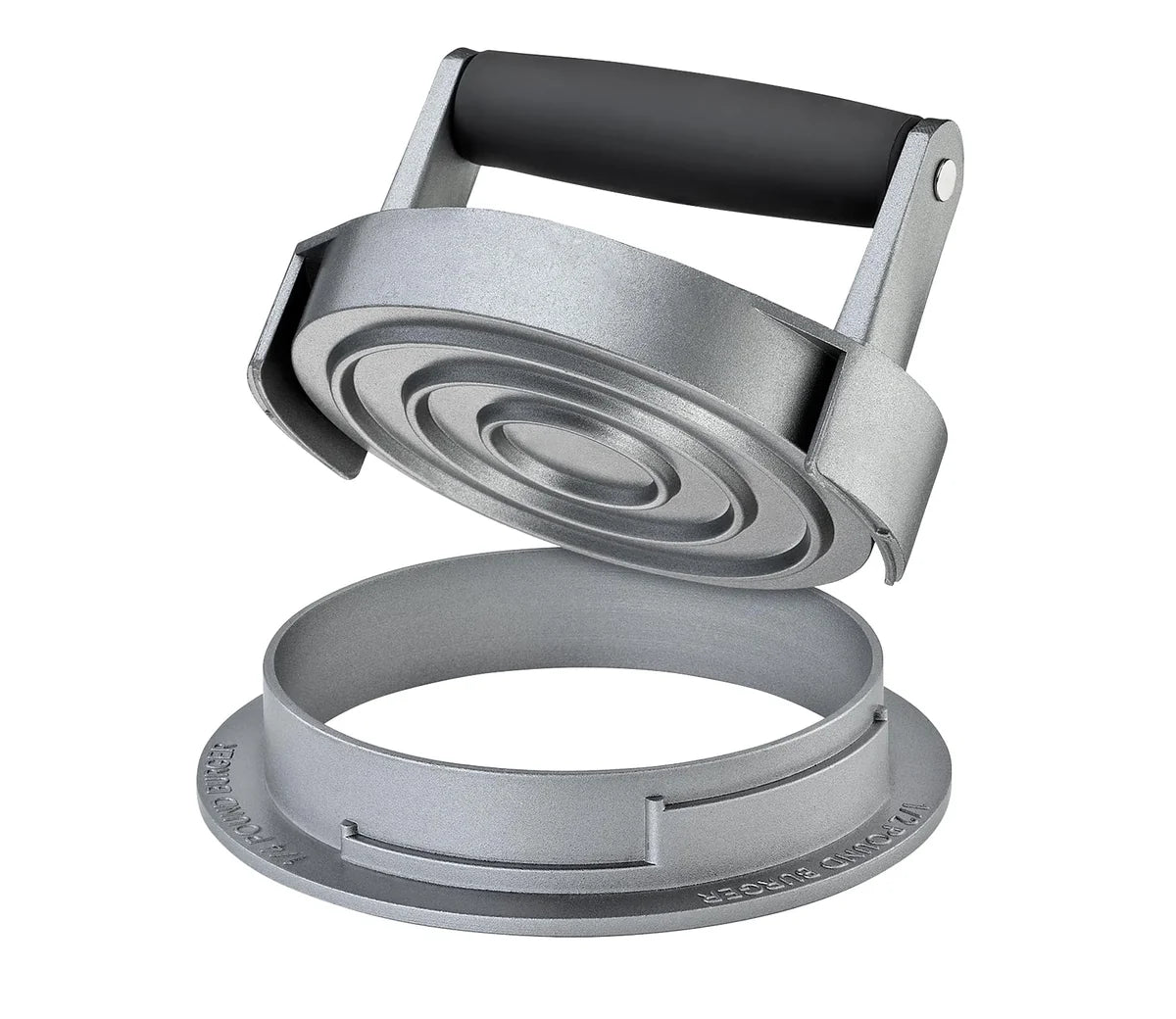 Küchenprofi Pressa per Hamburger Trio in acciaio inox grigio con 3 stampi - Stilmobili