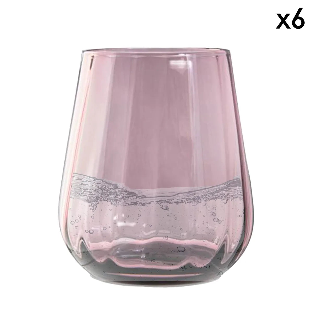 Livellara set 6 bicchieri tumbler in vetro verde trasparente 400ml