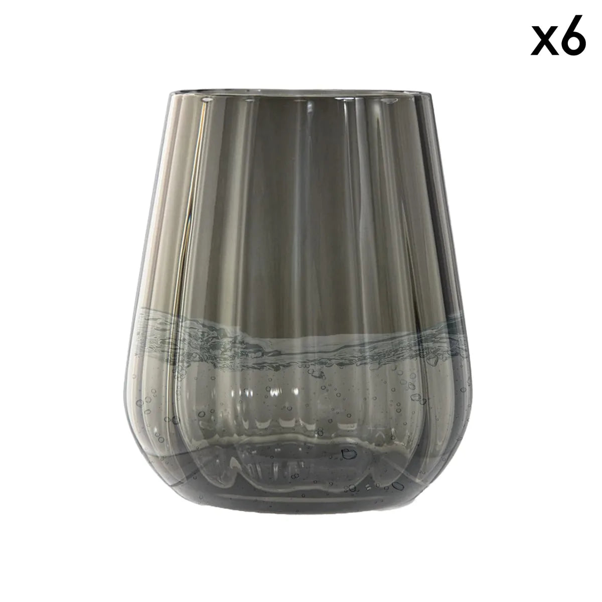 Livellara set 6 bicchieri tumbler in vetro verde trasparente 400ml