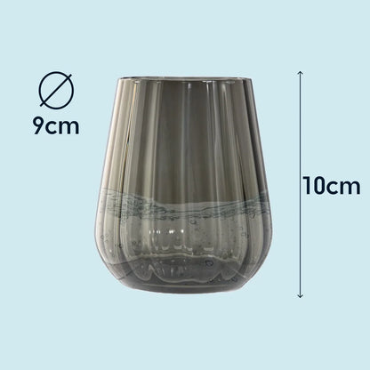Livellara set 6 bicchieri tumbler in vetro verde trasparente 400ml