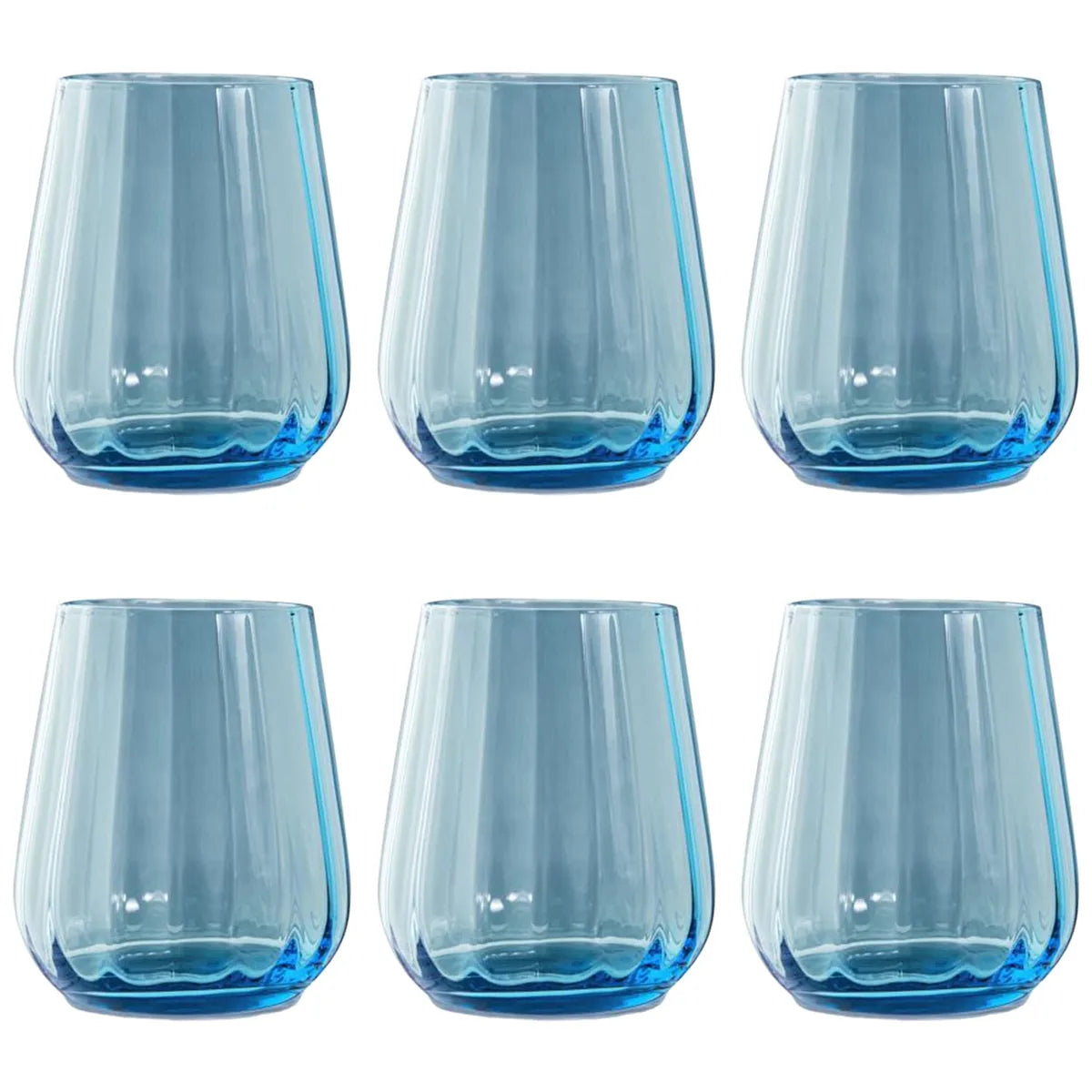 Livellara set 6 bicchieri tumbler in vetro verde trasparente 400ml