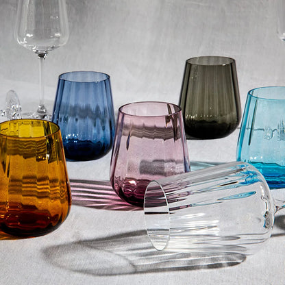 Livellara set 6 bicchieri tumbler in vetro verde trasparente 400ml