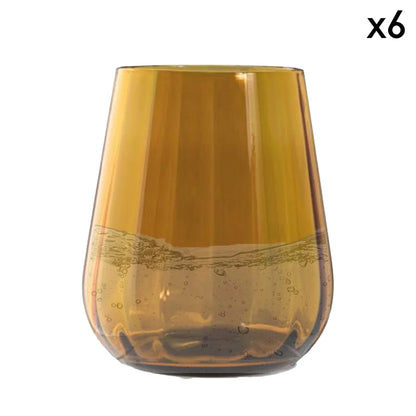 Livellara set 6 bicchieri tumbler in vetro verde trasparente 400ml