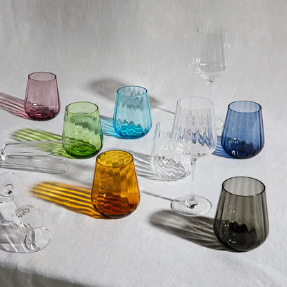 Livellara set 6 bicchieri tumbler in vetro verde trasparente 400ml