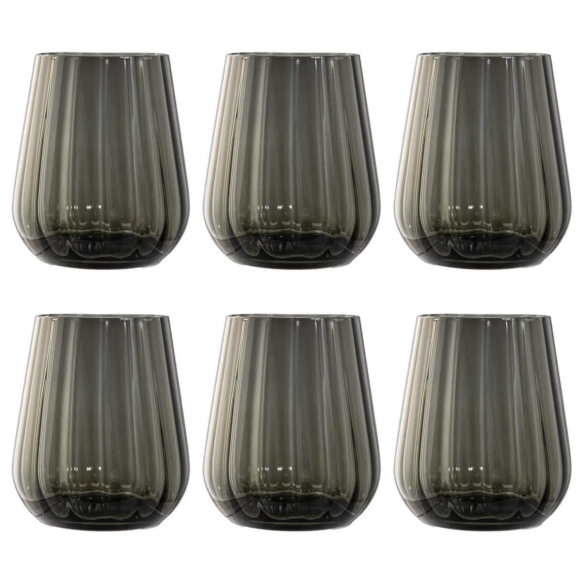 Livellara set 6 bicchieri tumbler in vetro verde trasparente 400ml
