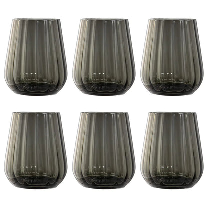 Livellara set 6 bicchieri tumbler in vetro verde trasparente 400ml