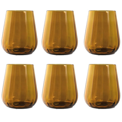 Livellara set 6 bicchieri tumbler vetro verde trasparente 400ml
