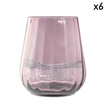 Livellara set 6 bicchieri tumbler vetro verde trasparente 400ml