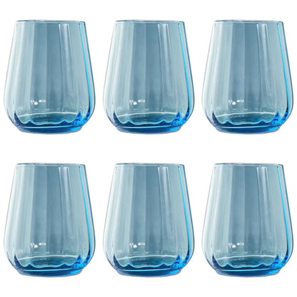 Livellara set 6 bicchieri tumbler vetro verde trasparente 400ml