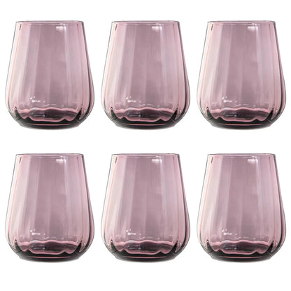 Livellara set 6 bicchieri tumbler vetro verde trasparente 400ml