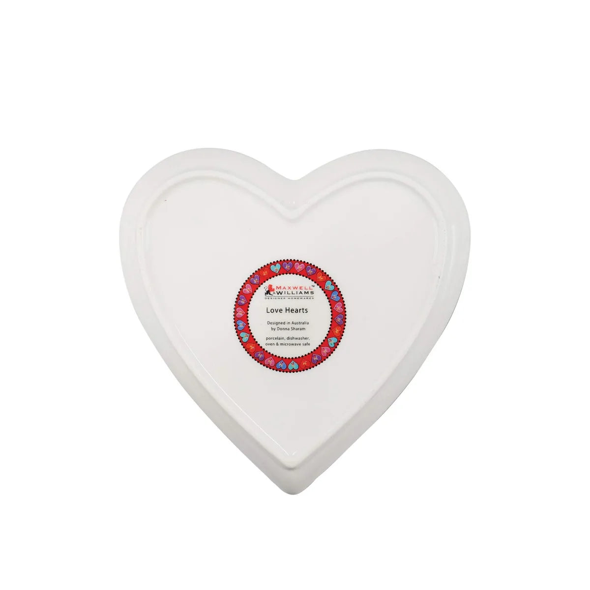 Maxwell & Williams piatto da contorno Love porcellana cuore rosso con mucche e fiori