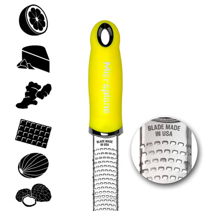 Microplane Zester grattugia in acciaio inossidabile con manico ergonomico e cover protettiva