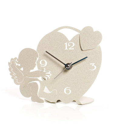 Arti & Mestieri bomboniera orologio Angioletto ferro cuore avorio bianco design italiano