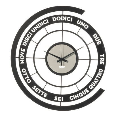 Arti & Mestieri orologio da parete design Skipper cerchi concentrici fango avorio nero bianco
