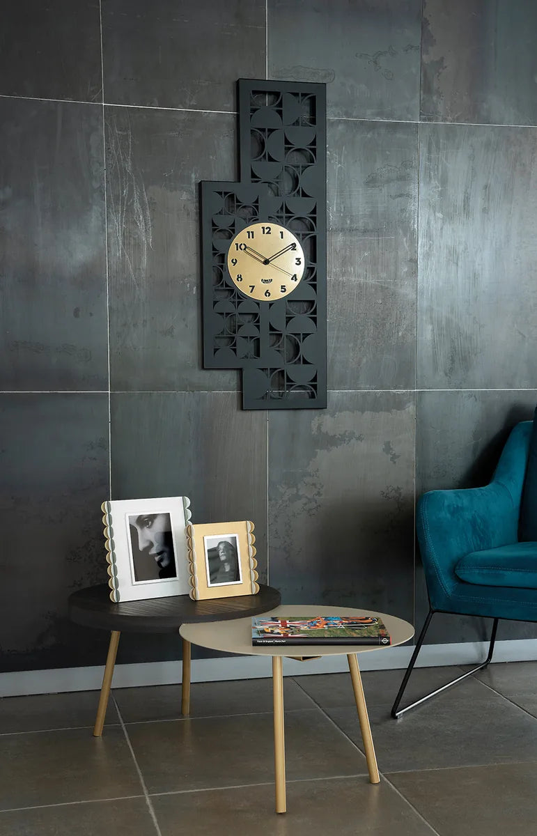 Arti & Mestieri Orologio di design da parete Vogue ferro oro laccato caramello industrial 90 cm