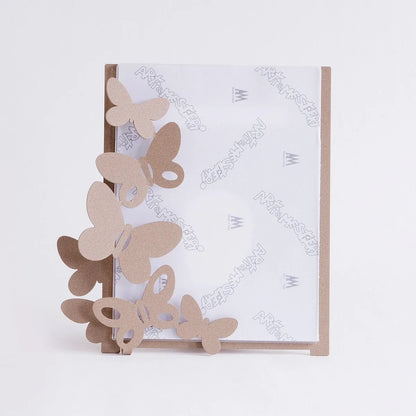 Arti & Mestieri Portafoto Design Butterfly Grande ferro Beige Bianco 24x26 cm