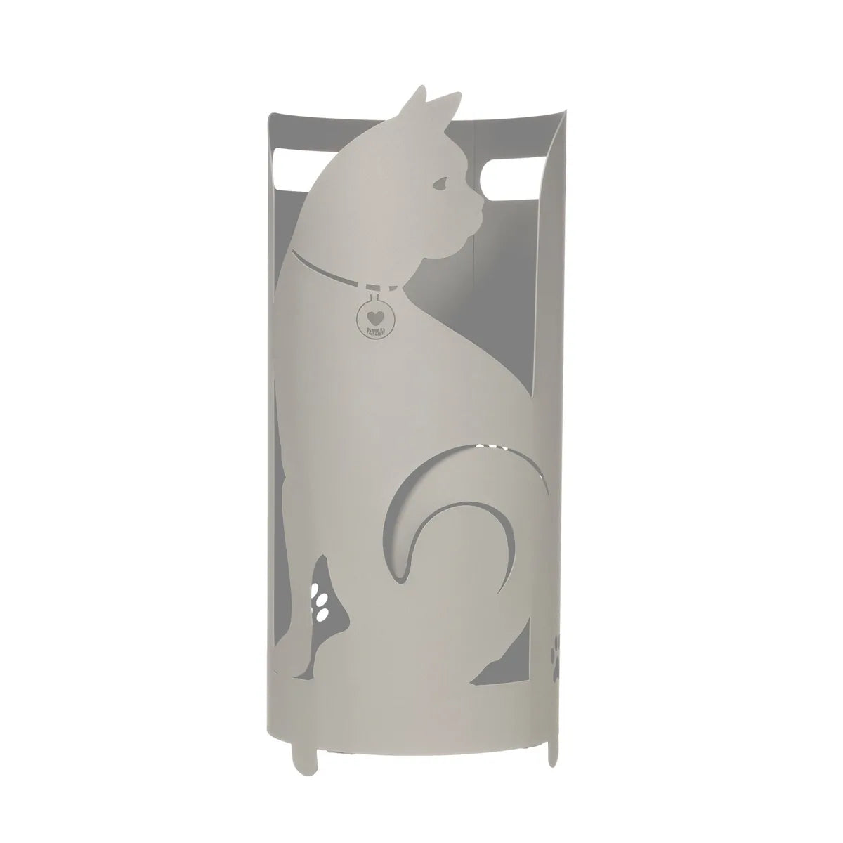 Arti & Mestieri portaombrelli design gatto ferro nero e fango 23x55 cm