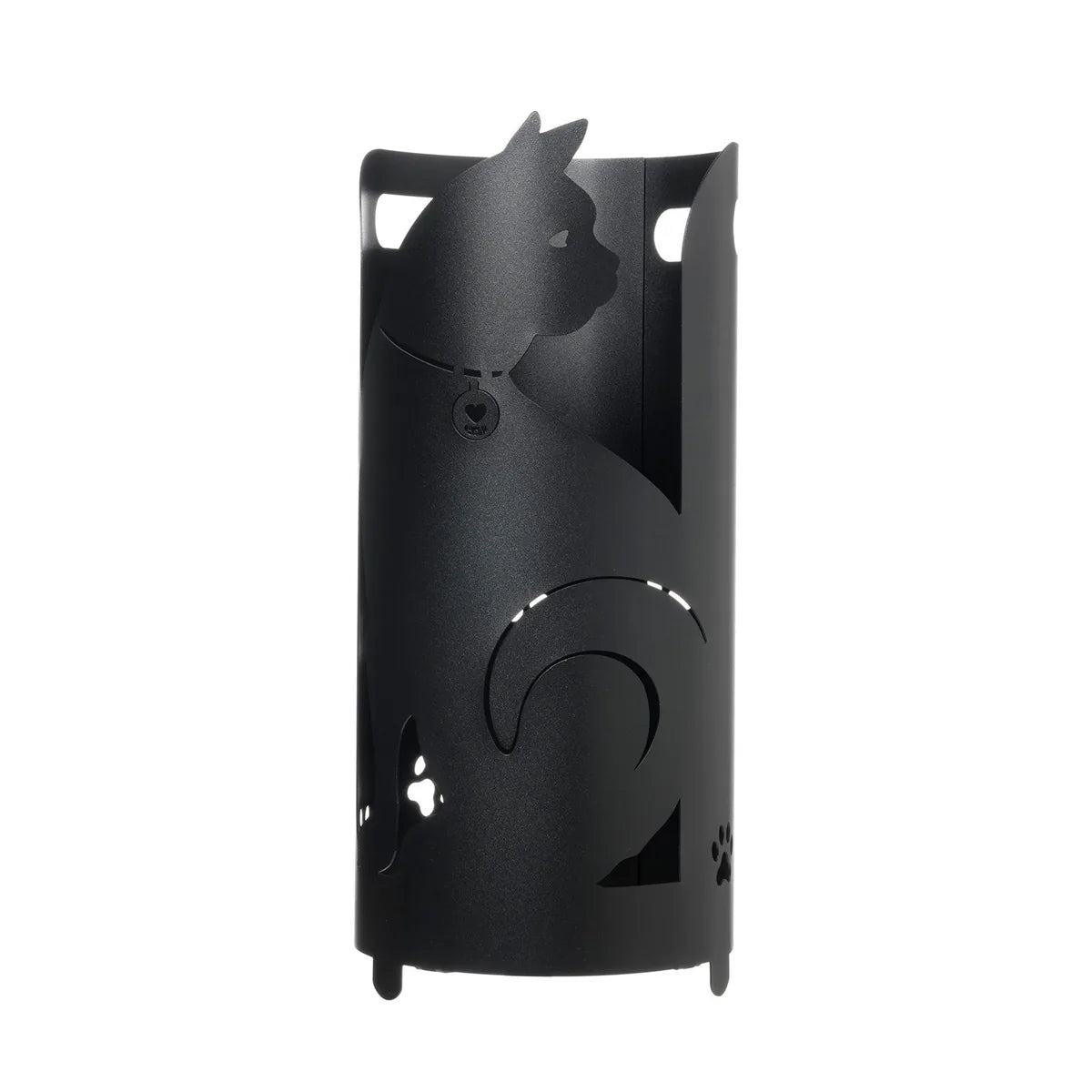Arti & Mestieri portaombrelli design gatto ferro nero e fango 23x55 cm