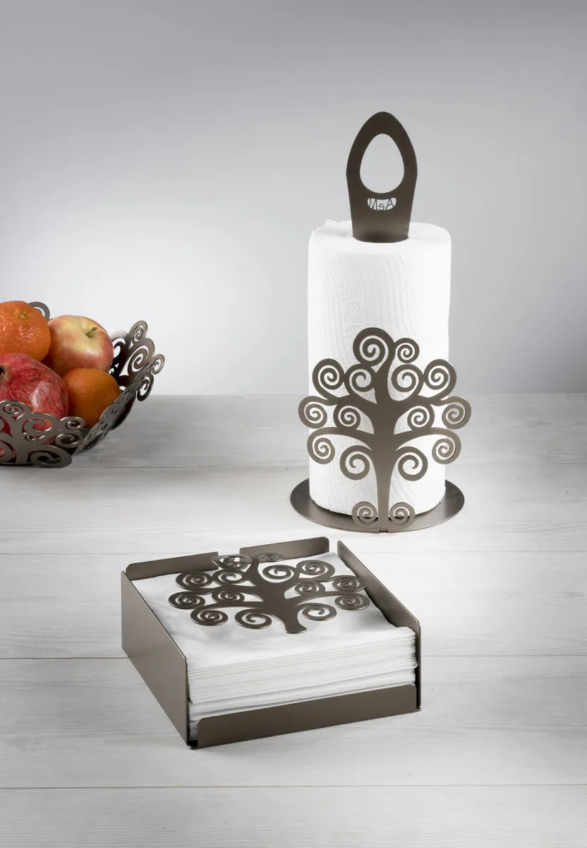 Arti & Mestieri Porta Rotoli Cucina Albero della Vita in ferro Beige Bianco Avorio