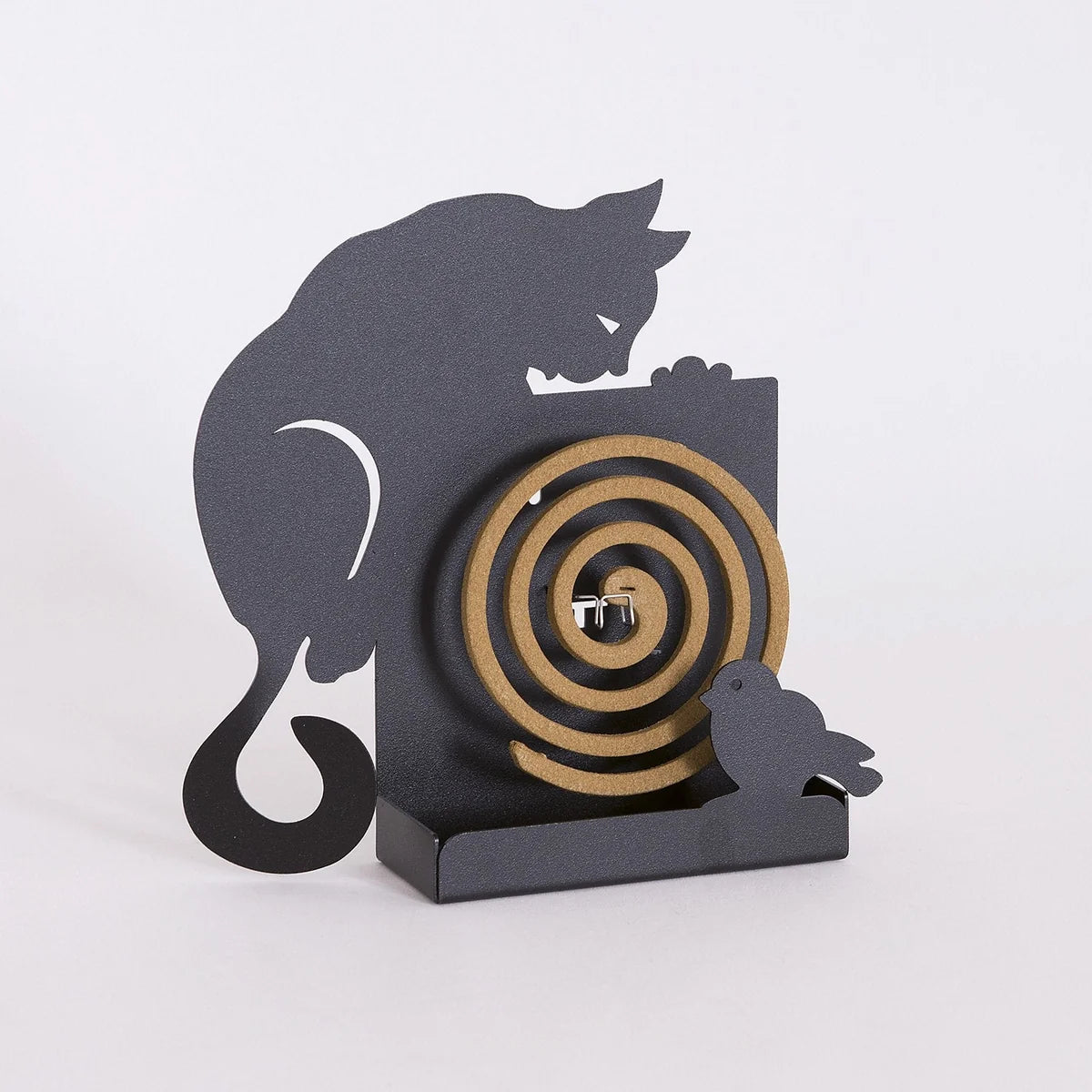 Arti & Mestieri Porta Zampirone Gatto da Tavolo ferro verniciato nero