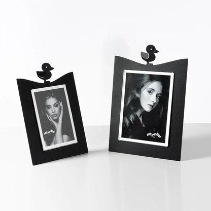 Arti & Mestieri Portafoto Paperella Piccolo in legno, design minimalista con decorazione paperella