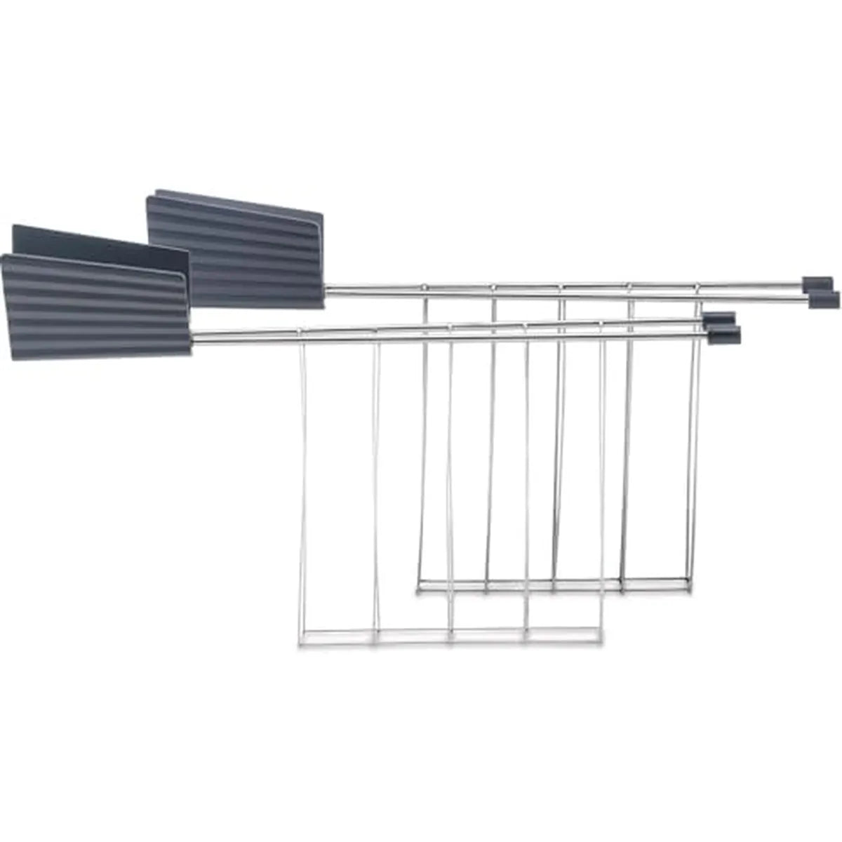 Alessi Set 2 Pinze Tostapane Plissè acciaio e resina grigio