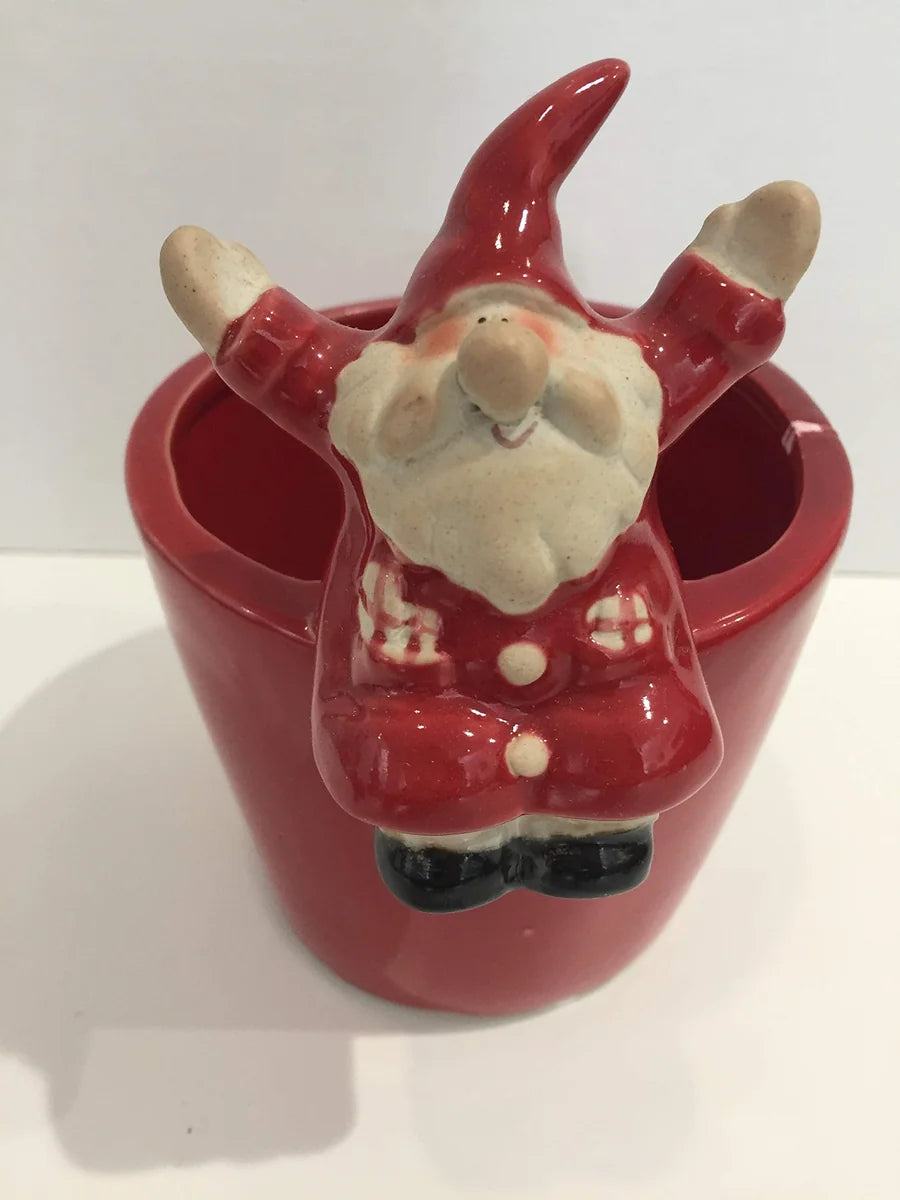 SIA Vaso Babbo Natale - Decorazione natalizia in ceramica, design italiano festivo