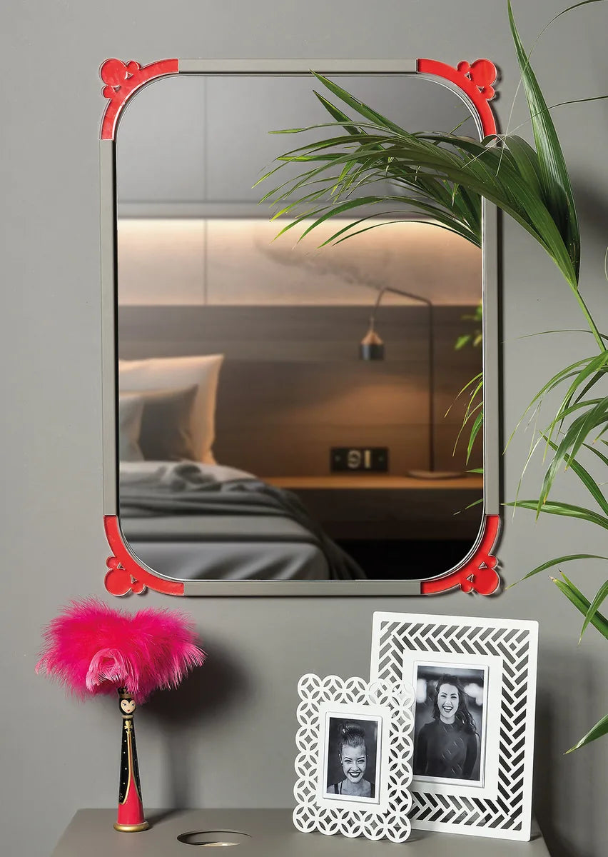 Arti & Mestieri specchio parete Corner Classic ferro 60x80 cm design minimalista colori Giada Fango Nero