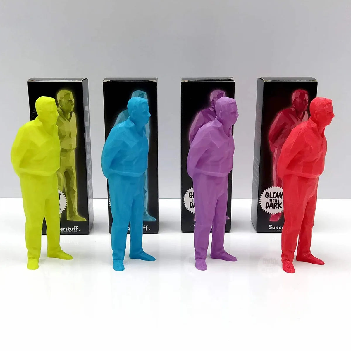 Superstuff Umarell Glow in The Dark Azzurro - figura decorativa bioplastica luminescente