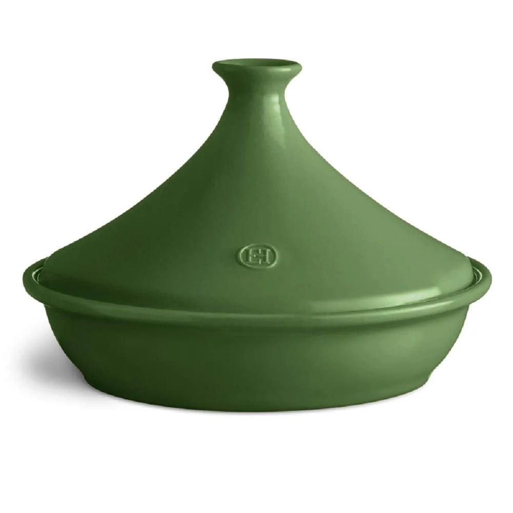 Tajine Emile Henry ceramica verde 32x32cm H.23cm 3,50lt con coperchio conico - Stilmobili