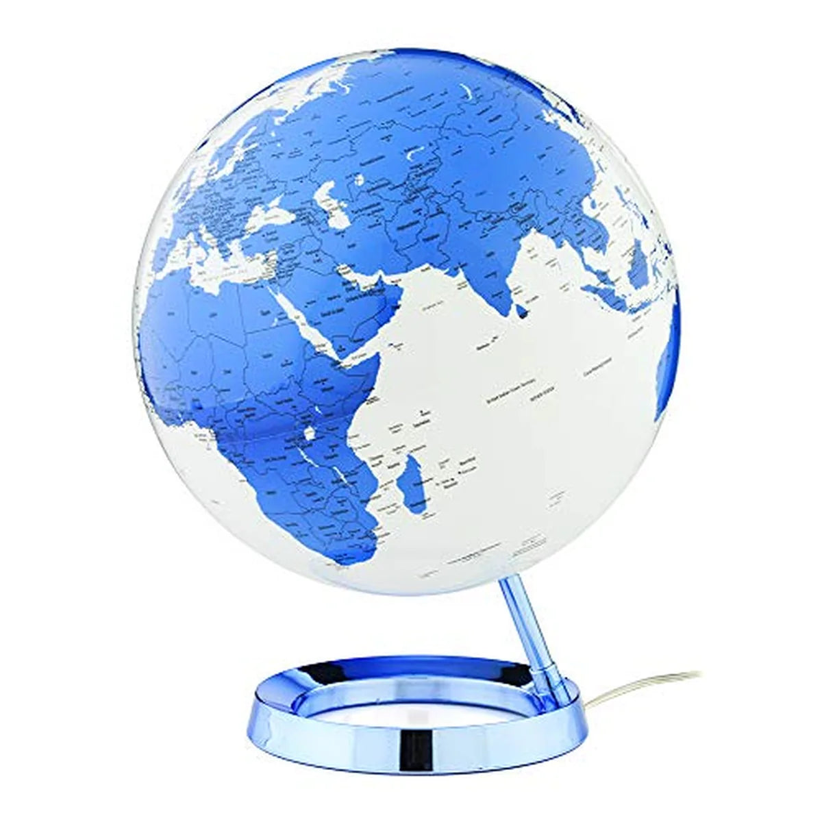 Tecnodidattica Mappamondo Light&Colour con sfera illuminata LED, base nylon, design danese