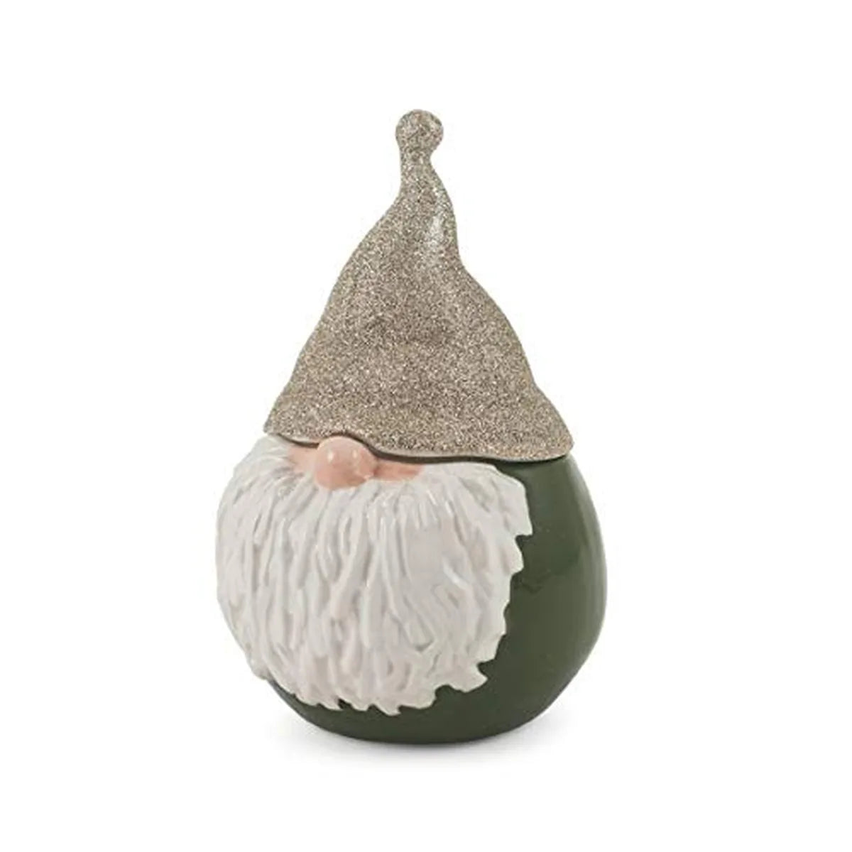 Villa d'Este Home Tivoli Xmas Carol scatola Babbo Natale dolomite verde con cappello glitterato