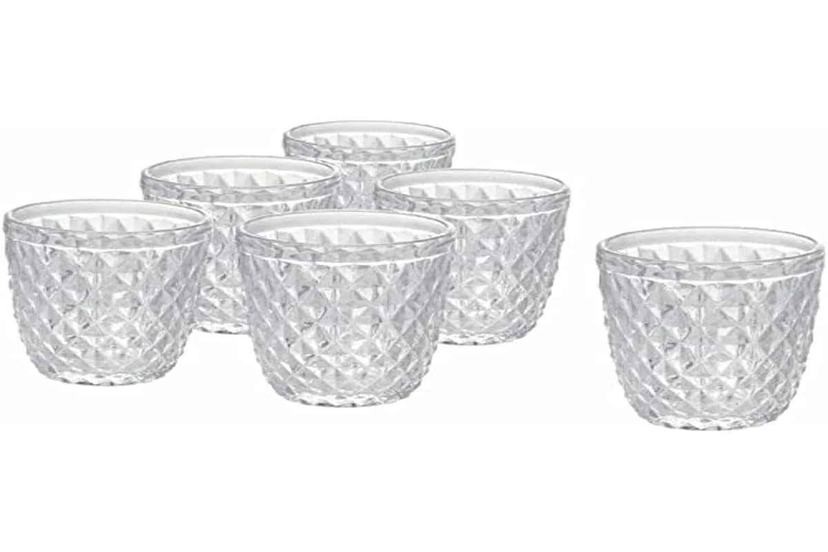 Villa d'Este Home Tivoli Set 6 bicchieri Diamond in vetro trasparente intagliato 260ml